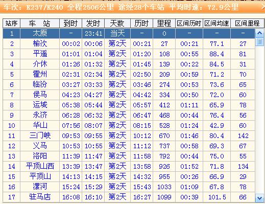 k240sk240时刻表